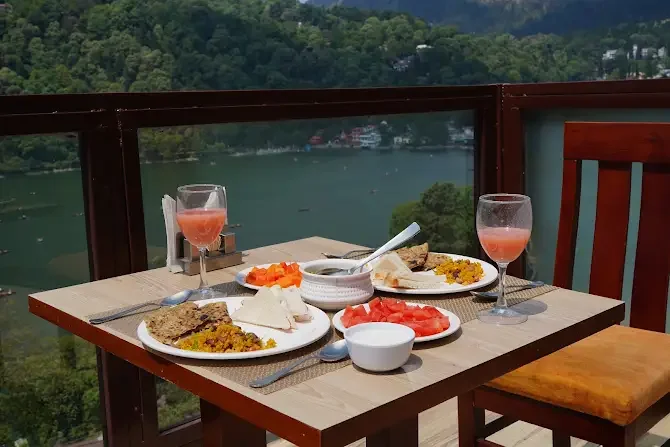 Breakfast laid out on the balcony