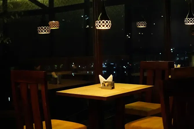 An evening table in the restaurant